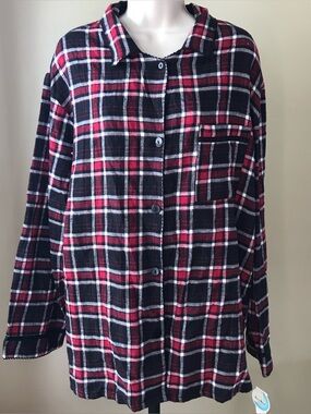 Sun Bay Nights Red and Black Plaid Shirt Size XL